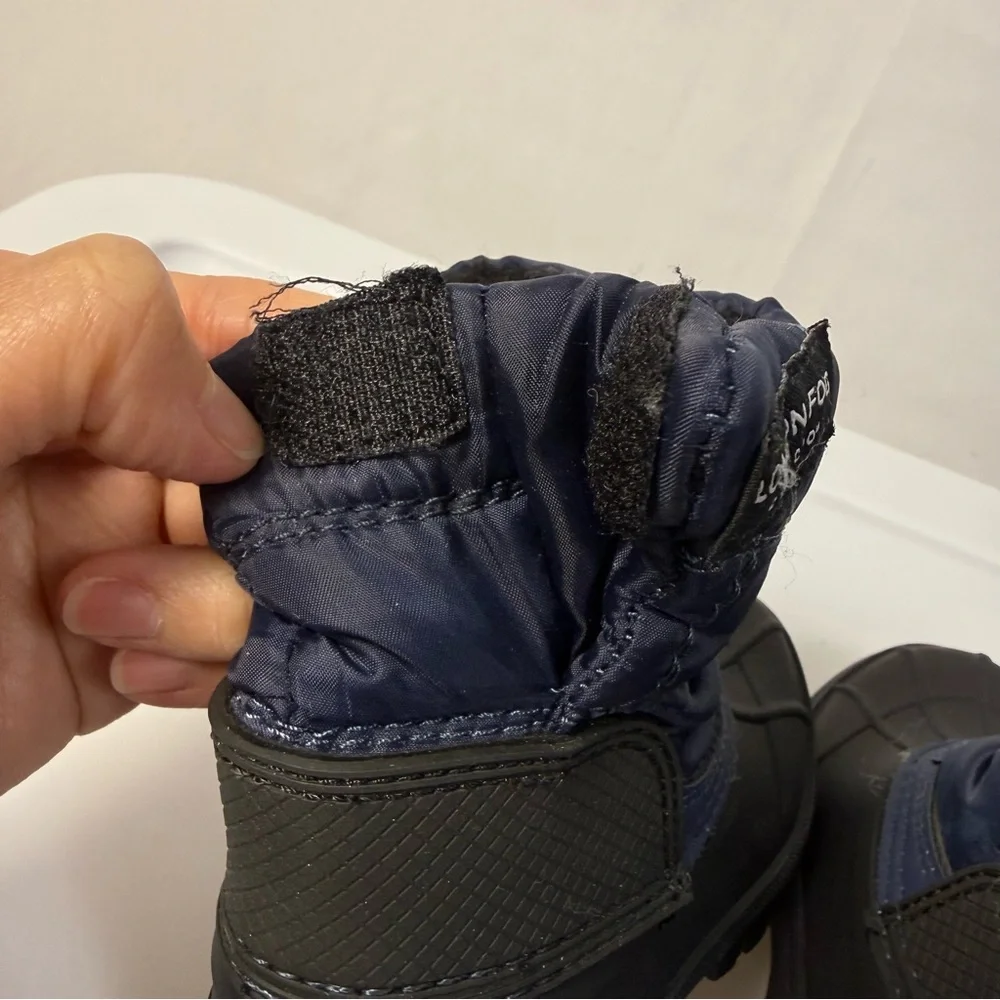 London Fog Jett Waterproof Kids Blue Black‎ Snow Boots sz 6C Winter Outdoor